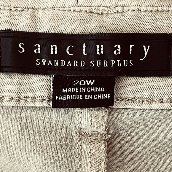 Sanctuary Women's Standard Surplus Tan Belted Pants Sz 20W Tapered High Rise NWT - Picture 7 of 14